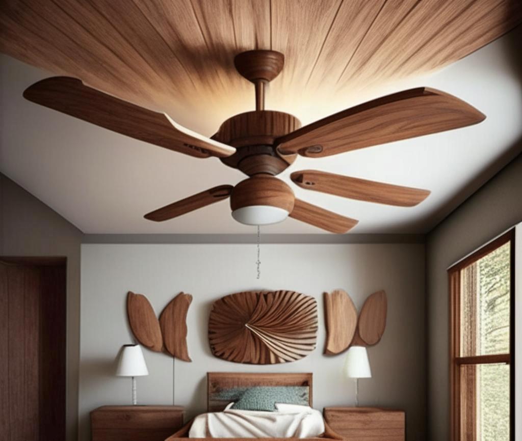 Вентилатор за таван с дървени перки